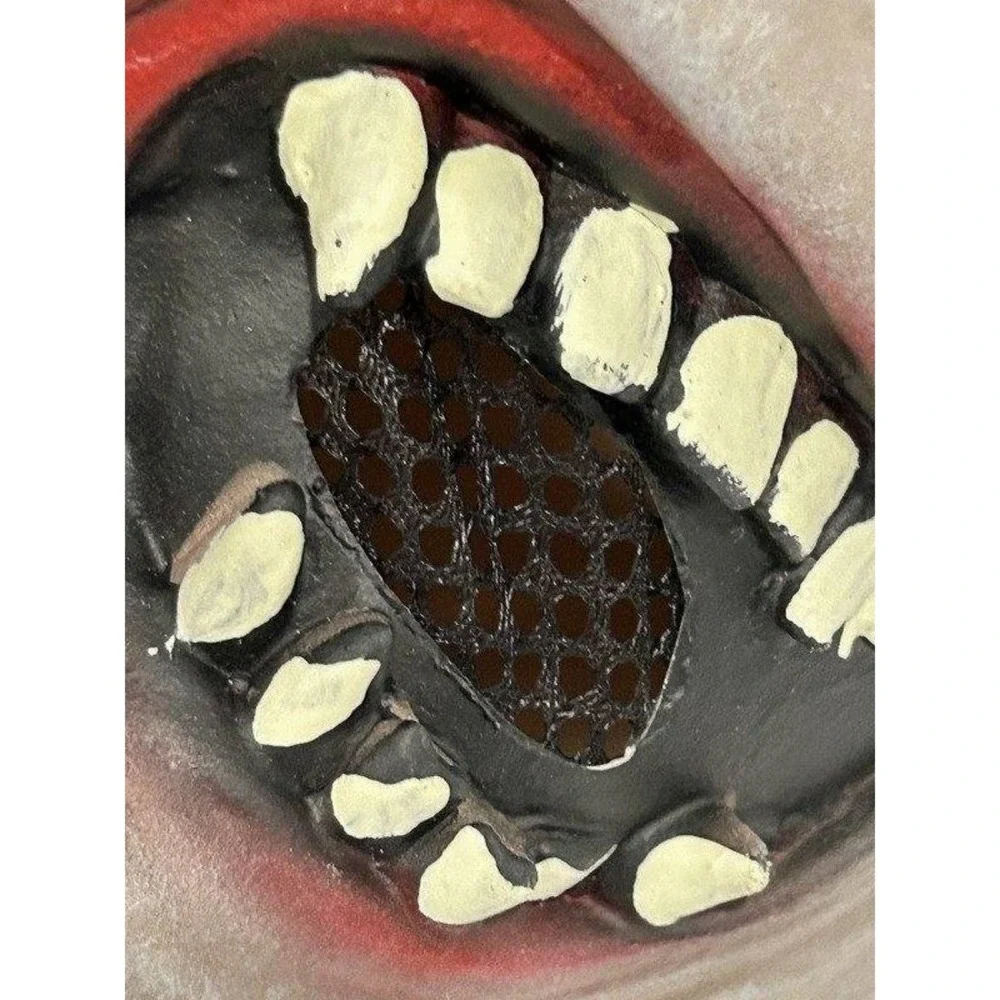 Zombie Monster Rubberized Teeth Gray Blood Costume Mask Adult Size Latex